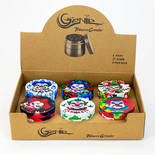 GENIE 4 parts 63 mm clown Metal grinder Box of 6 Display Pack ONE