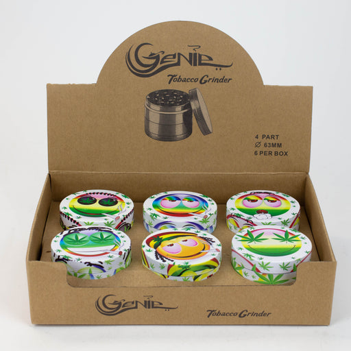 GENIE 4 parts 63 mm Emoji Metal grinder Box of 6 Display Pack ONE