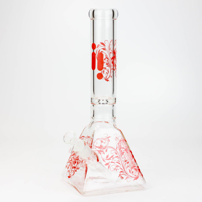 13" Infyniti 7 mm pyramid beaker bong Glass Bong ONE Red