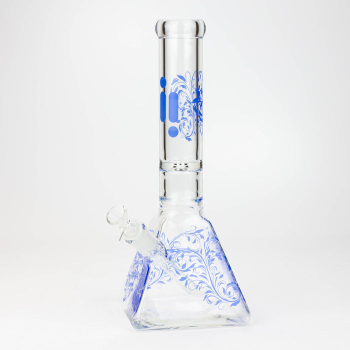 13" Infyniti 7 mm pyramid beaker bong Glass Bong ONE Blue