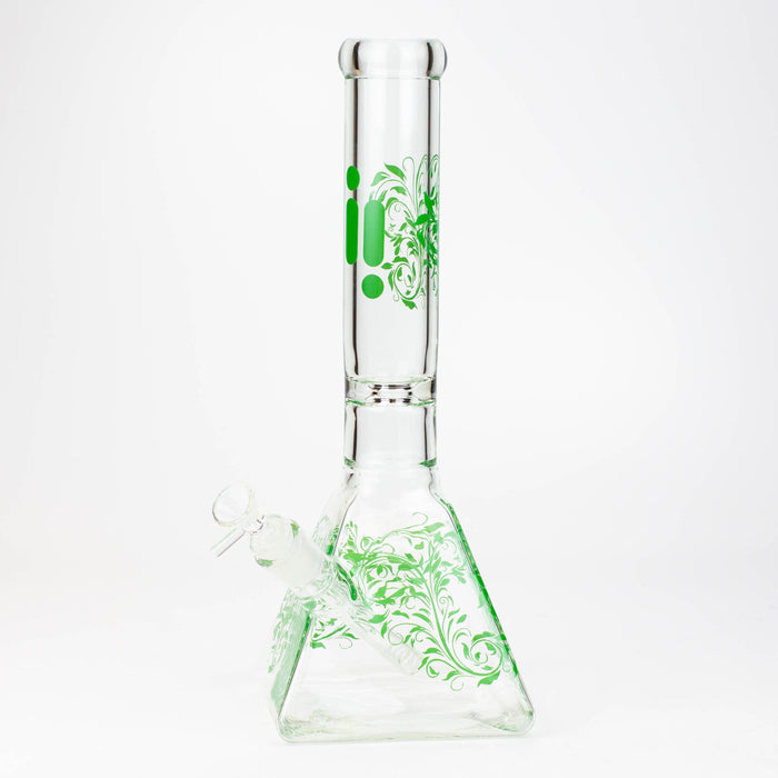 13" Infyniti 7 mm pyramid beaker bong Glass Bong ONE Green
