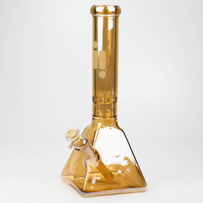 13" Infyniti 7 mm electroplated glass pyramid base bong Glass Bong ONE Brown