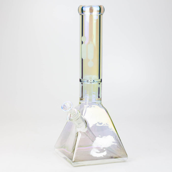 13" Infyniti 7 mm electroplated glass pyramid base bong Glass Bong ONE Clear Sunshine
