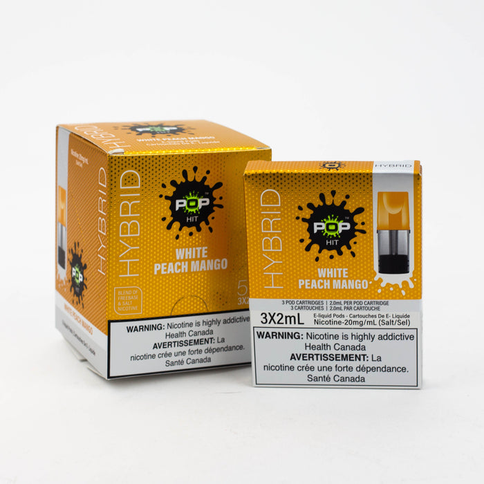 HYBRID Pop Hit STLTH Compatible Pods Box of 5 packs (20 mg/mL)-White Peach Mango - One Wholesale