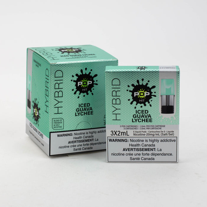 HYBRID Pop Hit STLTH Compatible Pods Box of 5 packs (20 mg/mL)-Iced Guava Lychee - One Wholesale