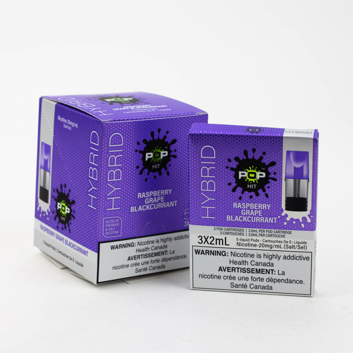 HYBRID Pop Hit STLTH Compatible Pods Box of 5 packs (20 mg/mL)-Raspberry Grape Blaccurrant - One Wholesale
