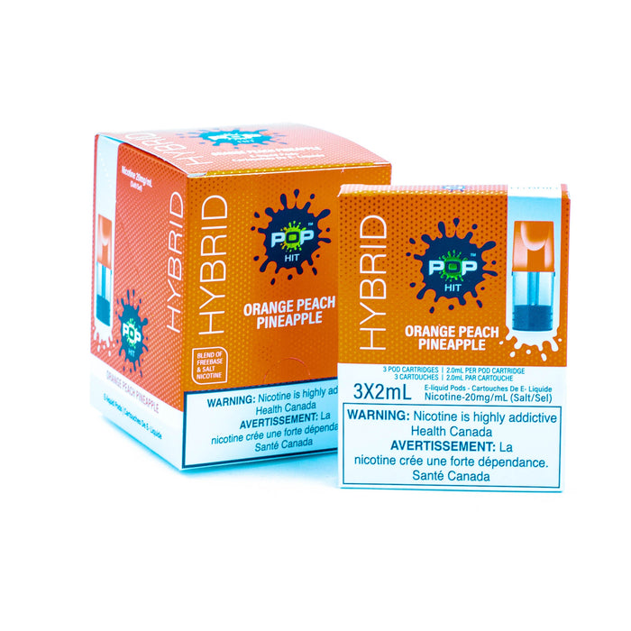 HYBRID Pop Hit STLTH Compatible Pods Box of 5 packs (20 mg/mL)-Orange Peach Pineapple - One Wholesale