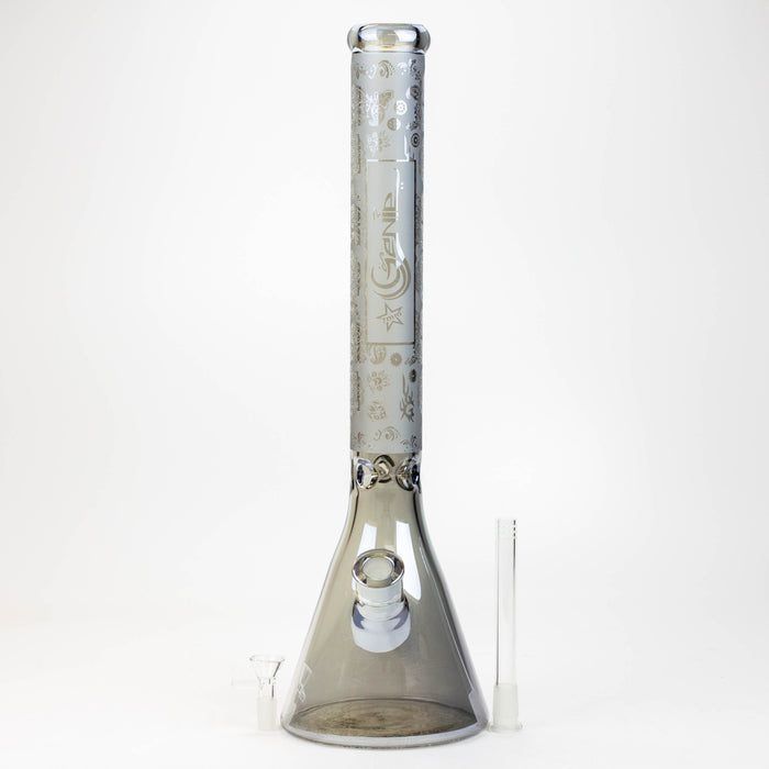 19" GENIE / 7 mm / Electroplated glass beaker bong- - One Wholesale