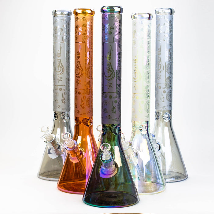 19" GENIE / 7 mm / Electroplated glass beaker bong- - One Wholesale