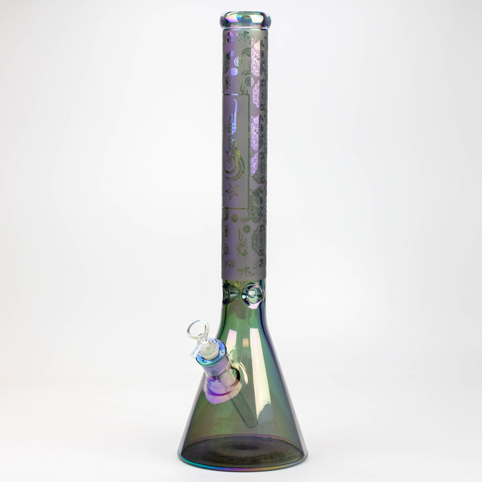 19" GENIE / 7 mm / Electroplated glass beaker bong-F - One Wholesale