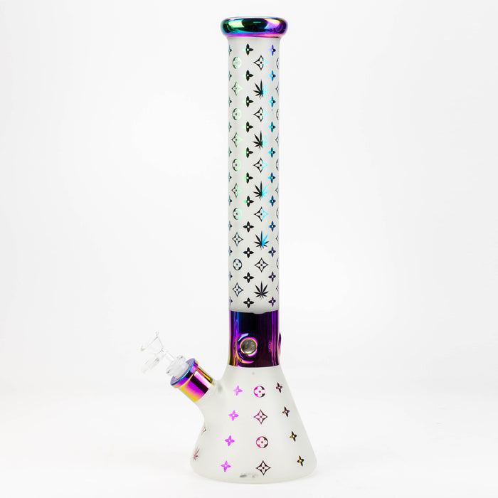 17.5" Luxury Pattern 7 mm frosted glass beaker bong Glass Bong ONE
