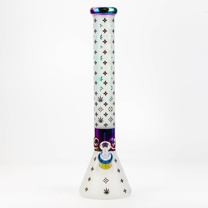 17.5" Luxury Pattern 7 mm frosted glass beaker bong Glass Bong ONE