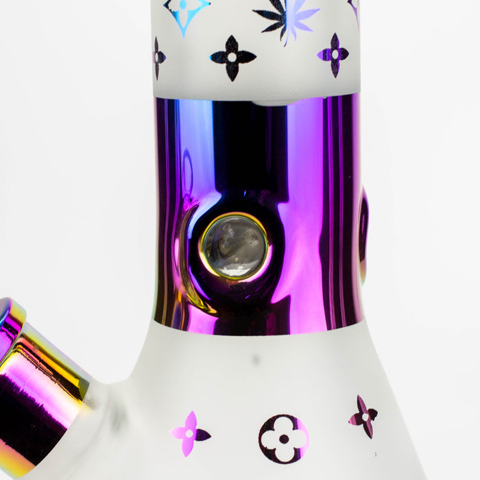 17.5" Luxury Pattern 7 mm frosted glass beaker bong Glass Bong ONE