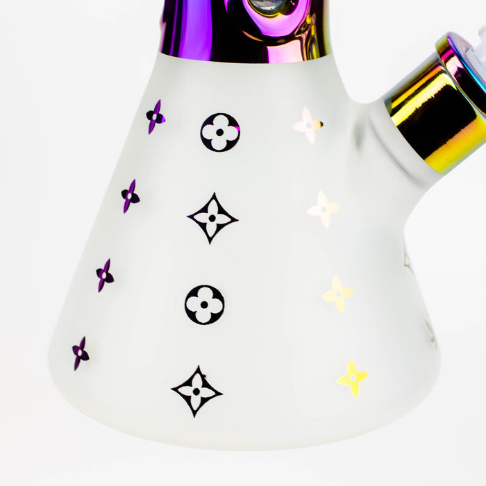 17.5" Luxury Pattern 7 mm frosted glass beaker bong Glass Bong ONE