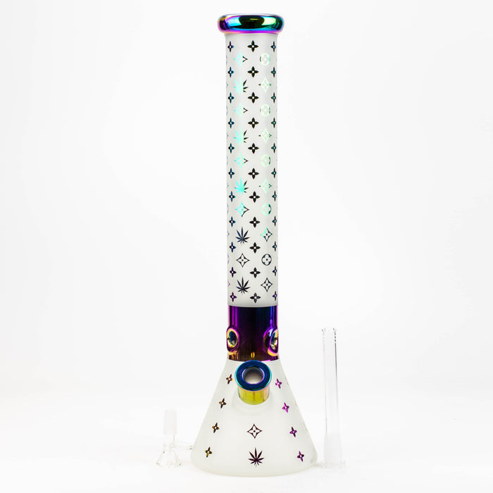 17.5" Luxury Pattern 7 mm frosted glass beaker bong Glass Bong ONE