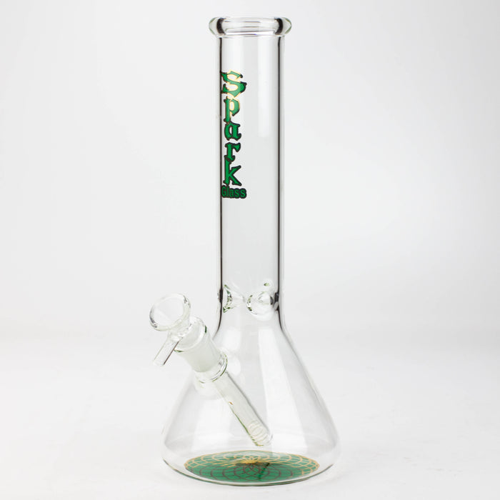 12" SPARK beaker glass water bong Glass Bong ONE Green