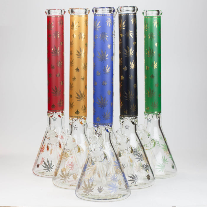 19.5" Gold leaf 9 mm glass water bong Glass Bong ONE