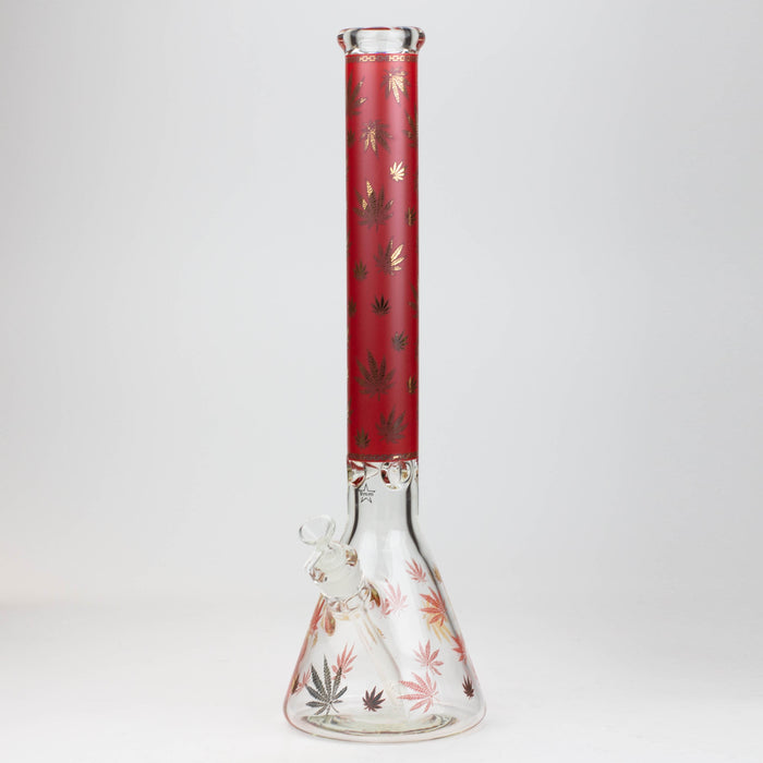 19.5" Gold leaf 9 mm glass water bong Glass Bong ONE Red-A