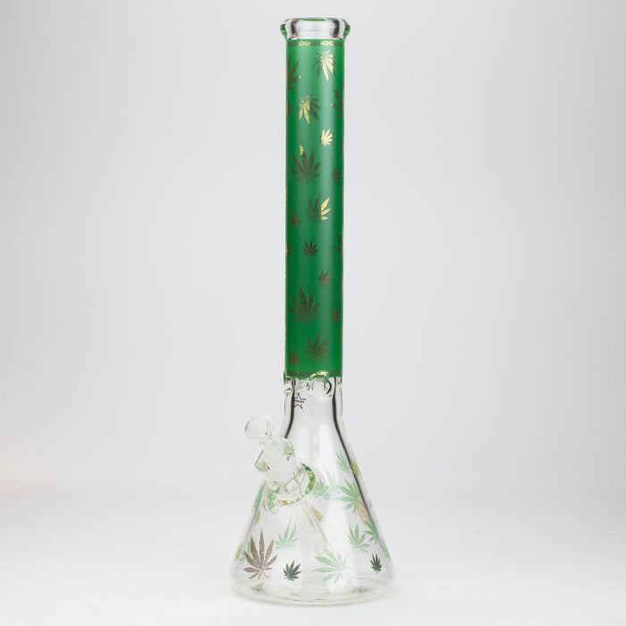 19.5" Gold leaf 9 mm glass water bong Glass Bong ONE Green-C