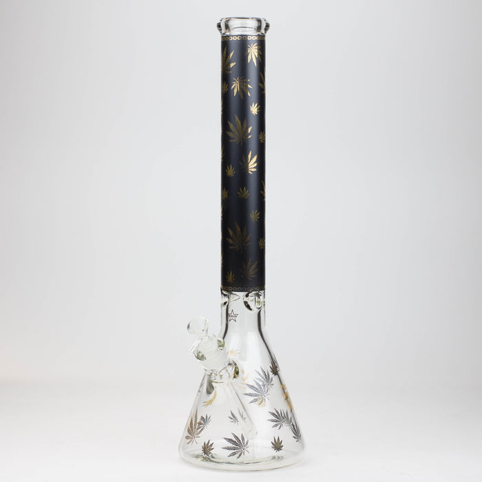 19.5" Gold leaf 9 mm glass water bong Glass Bong ONE Black-E