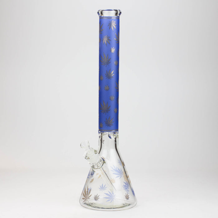19.5" Gold leaf 9 mm glass water bong Glass Bong ONE Blue-F