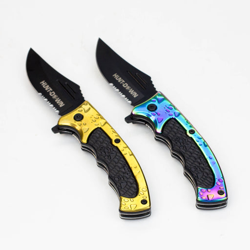 Hunt-Down 8″ Rainbow Tiger Paw Stainless 3CR13 Steel Folding Knife Folding Knife Canadian Distributor