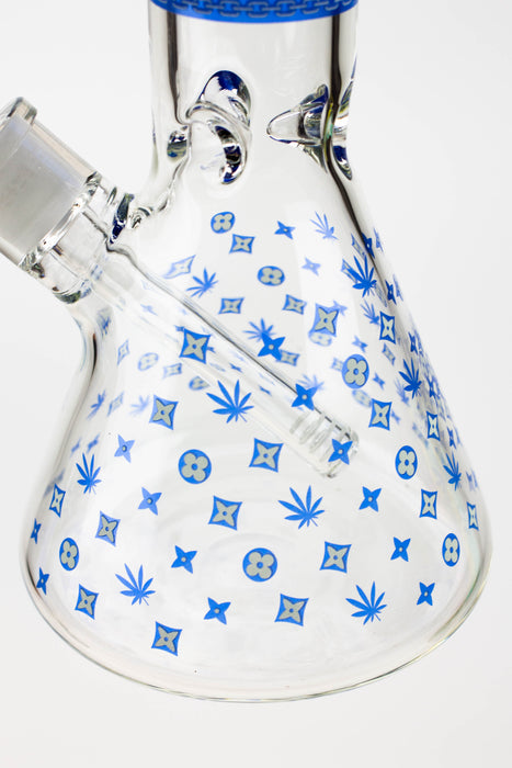 14" Luxury Patten Glow in the dark 7 mm glass bong [A24]- - One Wholesale