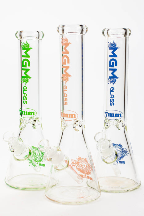 14" MGM glass / 7 mm / beaker glass water bong [A53]- - One Wholesale