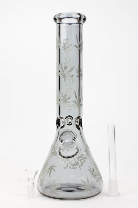 14" XTREME Glass / 7 mm / Leaf Electroplated Glass beaker Bong- - One Wholesale