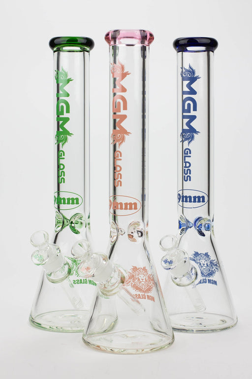 16" MGM glass / 9 mm / beaker glass water bong-Color- - One Wholesale