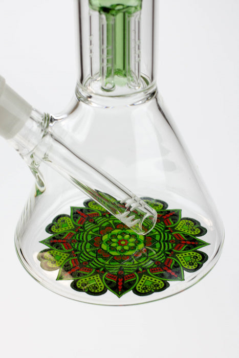 12" AQUA Dual tree arms percolator glass water bong- - One Wholesale