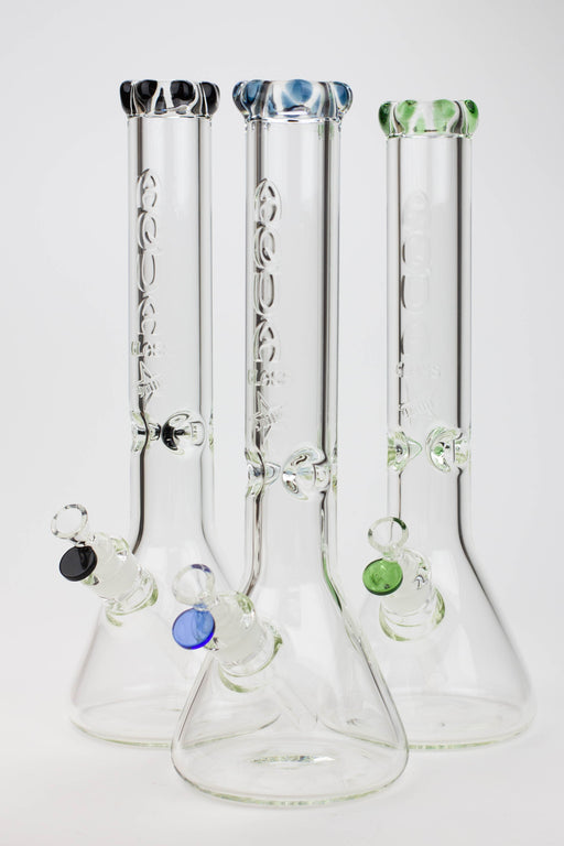 15.5" AQUA Glass / 9mm / glass beaker water bong- - One Wholesale