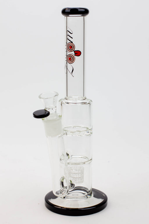 12" ZOOM Tornado and showerhead glass bong [B6]-Black - One Wholesale