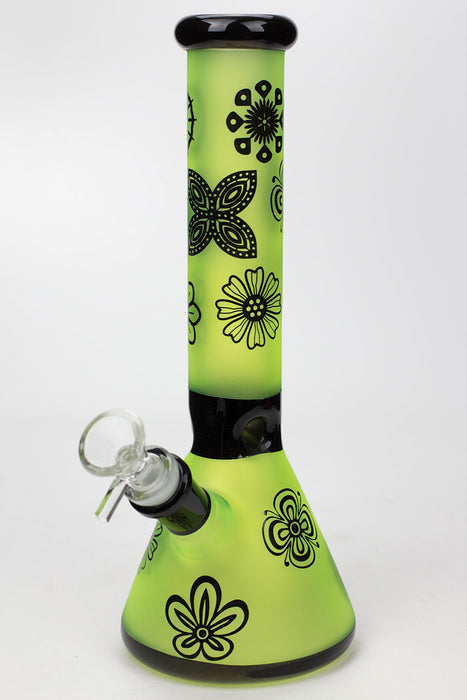 10" Sandblasted color glass water bong-Cartoon A - One Wholesale
