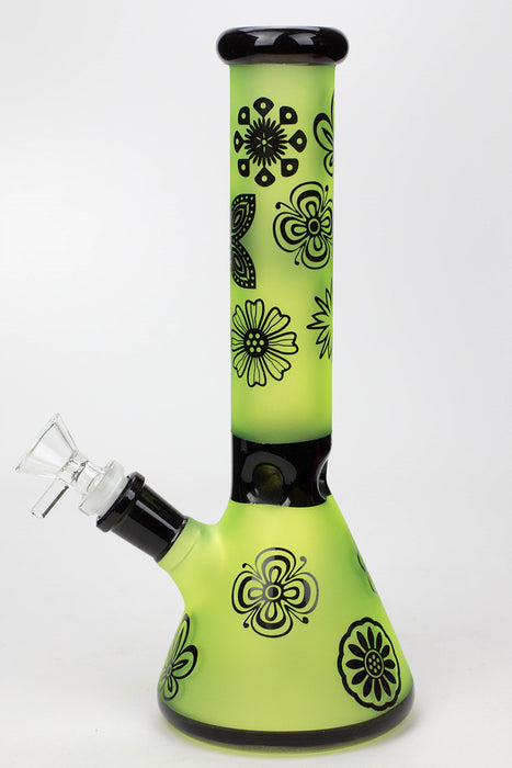 10" Sandblasted color glass water bong- - One Wholesale