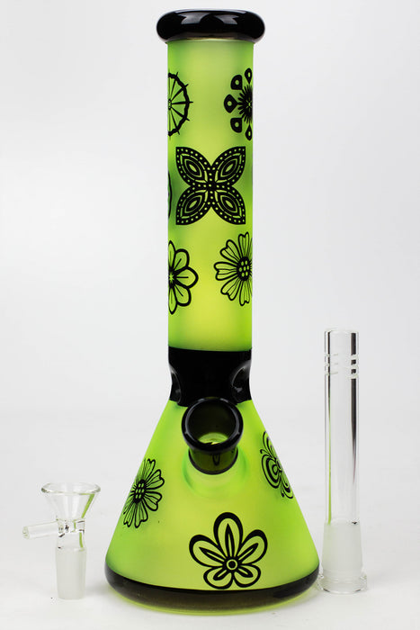 10" Sandblasted color glass water bong- - One Wholesale