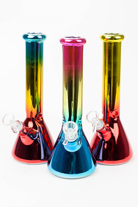 10" Metallic gradation glass water bong- - One Wholesale