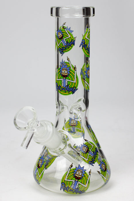 8" NM glass water bong-CL-Graphic C - One Wholesale