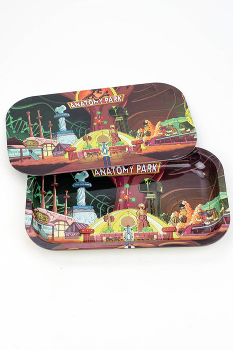 Cartoon Medium Rolling Tray with Magnetic Lid- - One Wholesale