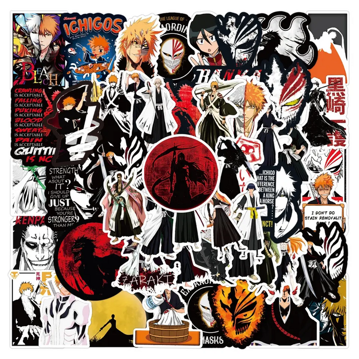 50pcs Assorted Anime Design Stickers Collectable Items Every Weekend Bleach_A
