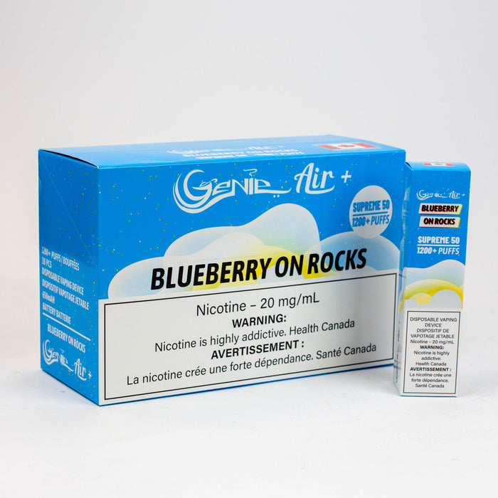 Genie Air+ SUPREME 50 disposable 1200 Puff 20 mg/mL Disposable Vape ONE Blueberry On Rock