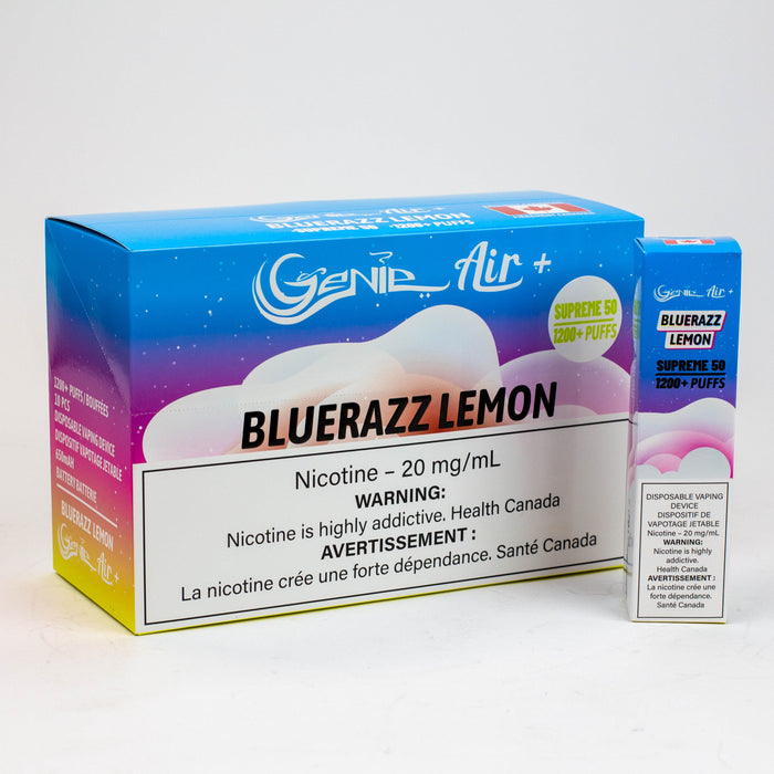Genie Air+ SUPREME 50 disposable 1200 Puff 20 mg/mL Disposable Vape ONE Bluerazzlemon