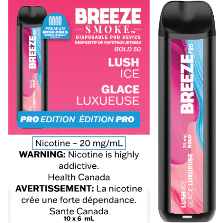 Breeze Pro S50 Disposable 20MG Box of 10 Federal Excise Tax ONE Lush Ice