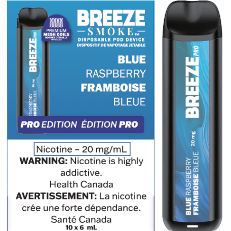 Breeze Pro S50 Disposable 20MG Box of 10 Federal Excise Tax ONE Blue Raspberry