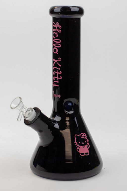 12" Kitty black 7 mm glass beaker bong [CD2001]- - One Wholesale