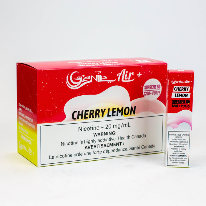Genie Air+ SUPREME 50 disposable 1200 Puff 20 mg/mL Disposable Vape ONE Cherry Lemon