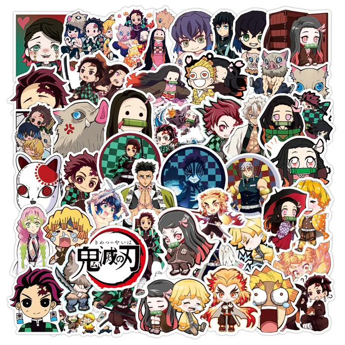 50pcs Assorted Anime Design Stickers Collectable Items Every Weekend Demon Slayer_A