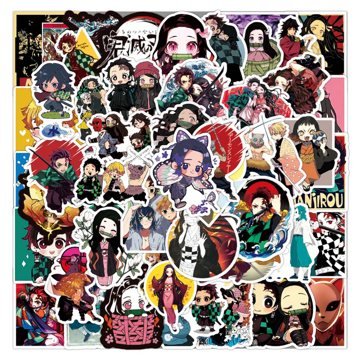 50pcs Assorted Anime Design Stickers Collectable Items Every Weekend Demon Slayer_C