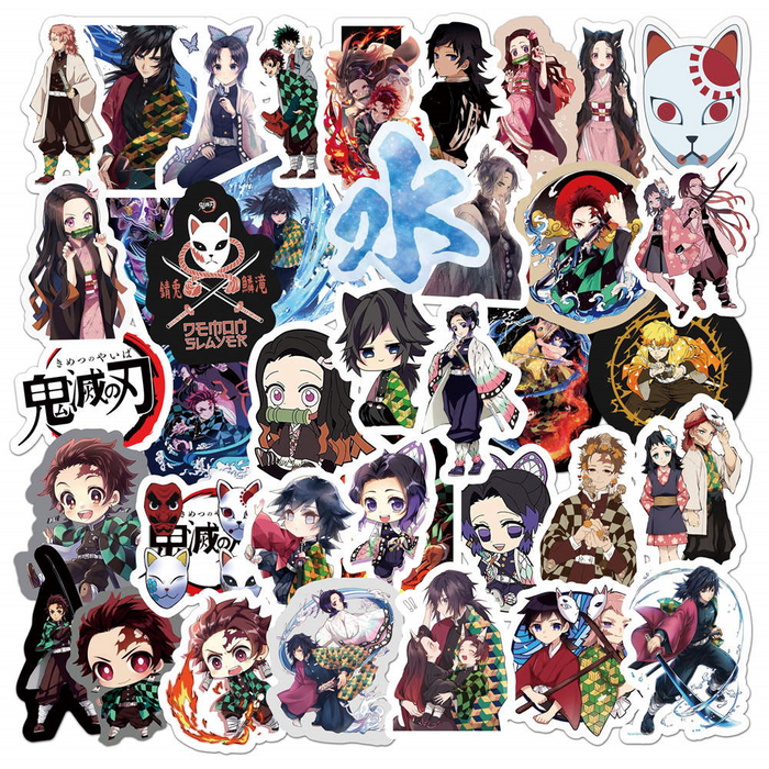 50pcs Assorted Anime Design Stickers Collectable Items Every Weekend Demon Slayer_B