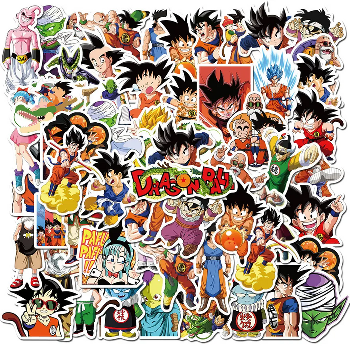 50pcs Assorted Anime Design Stickers Collectable Items Every Weekend Dragon Ball_B